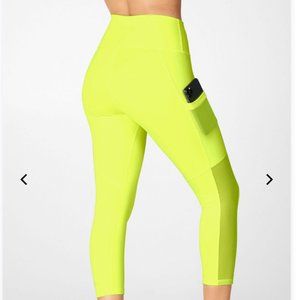 NWT Fabletics Mila High-Waisted Capri - Neon